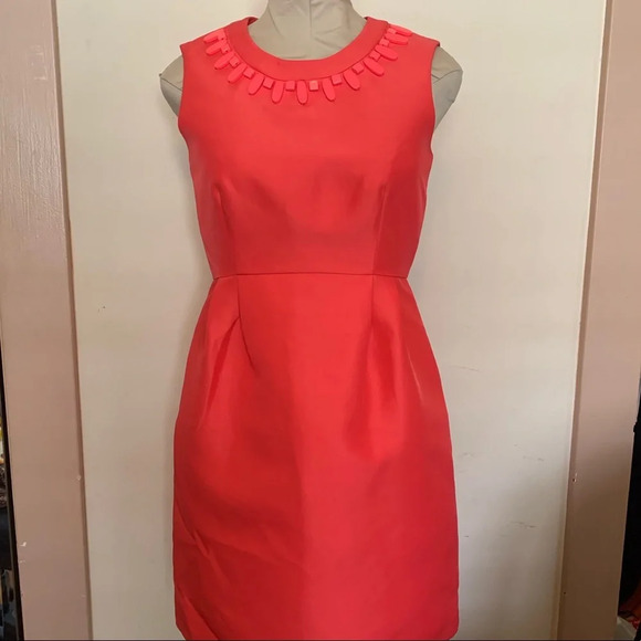 KATE SPADE NWT Mindy Embellished Sheath Dress Coral - Picture 8 of 13